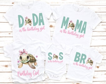 Turtle family birthday shirts, birthday girl shirt, sea turtle gifts, turtle party, under the sea , sea turtle birthday party, 1st birthday