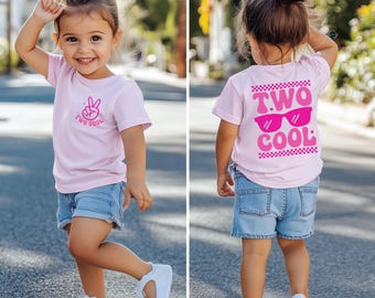 Two cool shirt, 2nd  birthday shirt, birthday girl shirt, 2nd birthday outfit, toddler birthday shirt, retro groovy birthday girl , two year