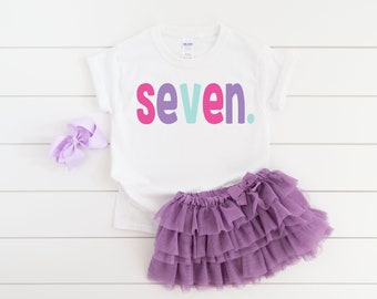 Seventh birthday shirt girl , 7th birthday, 7th birthday shirt, 7th birthday girl, 7 year old girl gift, 7 year old birthday shirt, girl 7th