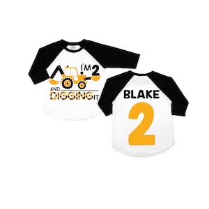 Construction birthday shirt, Construction family shirts, Construction birthday party, birthday boy shirt, ANY AGE, I'm 2 and digging it
