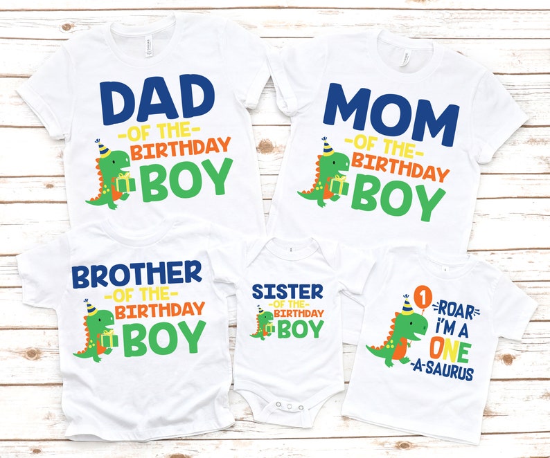 Family Saurus Rex dinosaur matching boy birthday shirts, dinosaur party, dinosaur birthday, dinosaur shirt, T-Rex birthday, saurus shirts bild 1