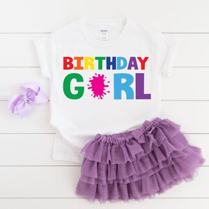 Paint splatter art girl birthday shirt, paint party, art party, art birthday shirt, girl birthday shirt, rainbow birthday , paint birthday