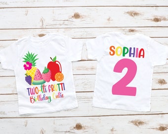 Twotti Frutti birthday shirt, fruit birthday, girls 2nd birthday, second birthday, Two-tti frutti shirt, trotting fruitti theme, fruit shirt