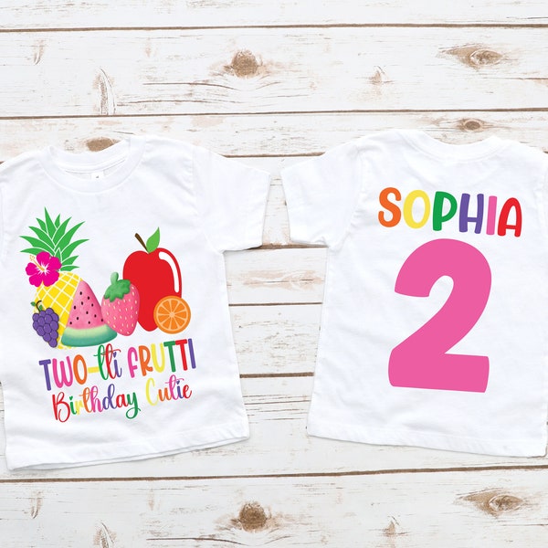 Twotti Frutti birthday shirt, fruit birthday, girls 2nd birthday, second birthday, Two-tti frutti shirt, trotting fruitti theme, fruit shirt