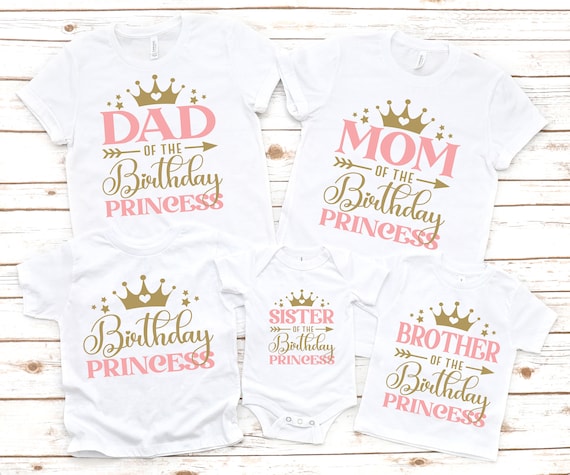 Daughter 1st Birthday T-Shirt For Moms Dads Our Princess One Daughter 1st Birthday T-Shirt For Moms Dads Our Princess One