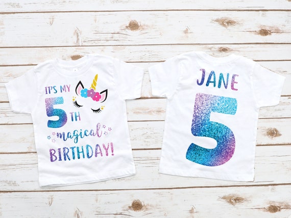 It's My 5th Magical Birthday Girls Unicorn Birthday T-Shirt It's My 5th Magical Birthday Girls Unicorn Birthday T-Shirt