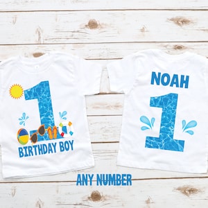 Pool party birthday shirt, boys 1st birthday, boys birthday shirt, summer pool party, beach party , beach birthday shirt, splash and play