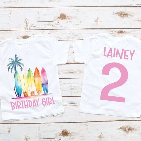 Surfer birthday shirt, girl surf shirt, surfing birthday shirt, beach birthday , beach theme party, girl birthday shirt, girl surf party