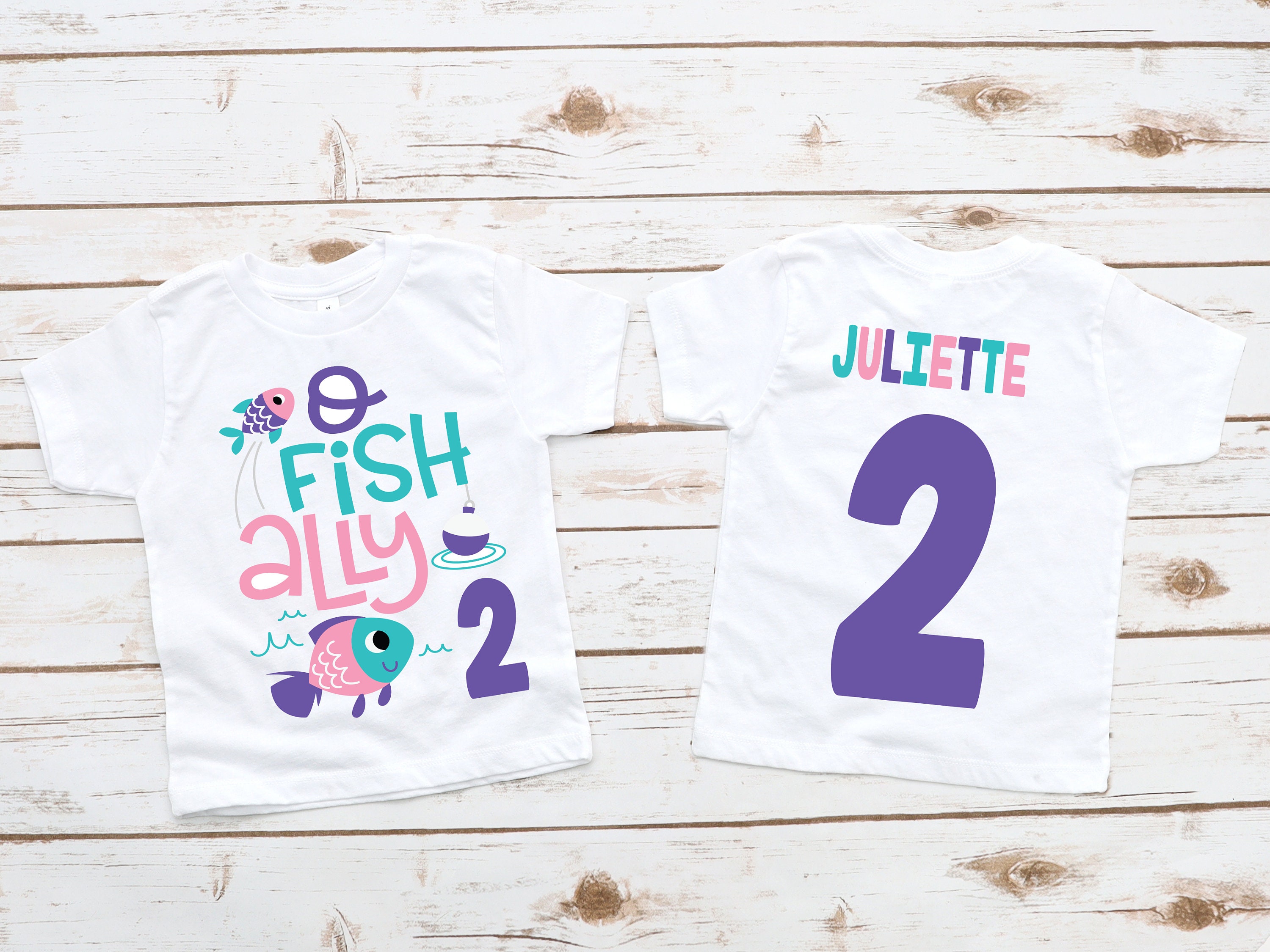 Embroidered Ofishally 5 Birthday Party Fish Shirt Age 1 2 3 4 5 6 7 8 9 