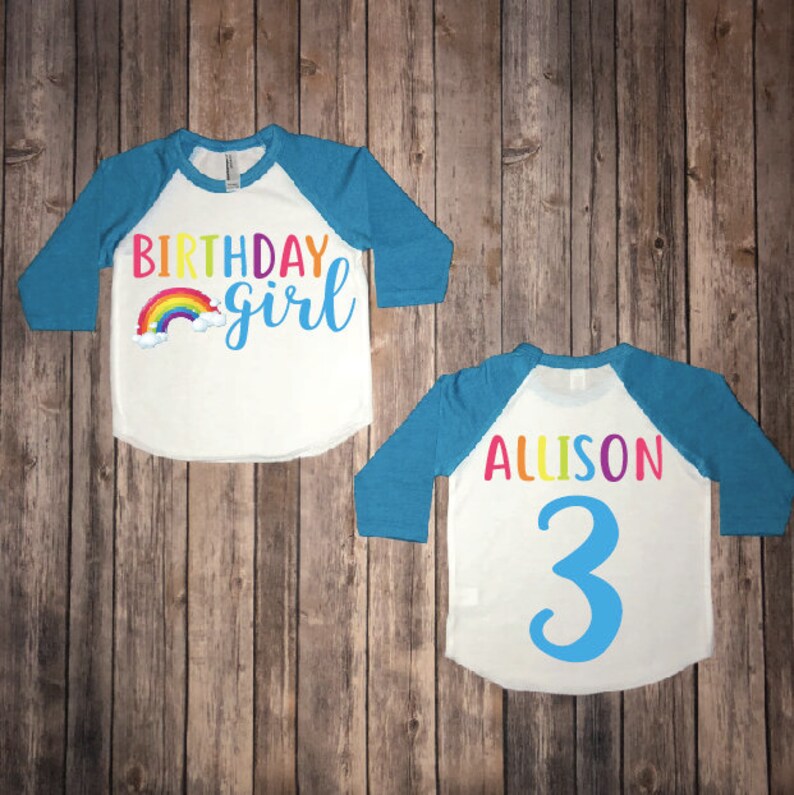 Rainbow birthday shirt girl birthday shirt girl birthday Etsy