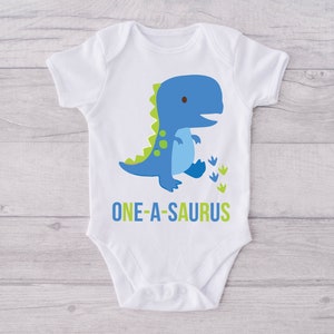 Dinosaur Boys 1st One-a-saurus Birthday Shirt, Dinosaur Birthday ...