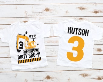 Dirty 3RD-Y birthday shirt, excavator birthday, construction birthday , construction party , boys 3rd birthday shirt, 3rd birthday party