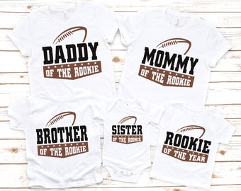 Rookie of the year family boys football 1ST birthday shirt, football birthday , football theme, football shirt, football party, sports shirt