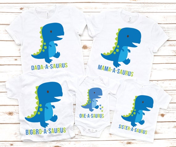 Dinosaur Birthday Boy Family Tshirts Dino Clothes Family Matching Family Dinosaur Outfits Dad Mum Kids Short Sleeve Birthday Party Tops I.235573120