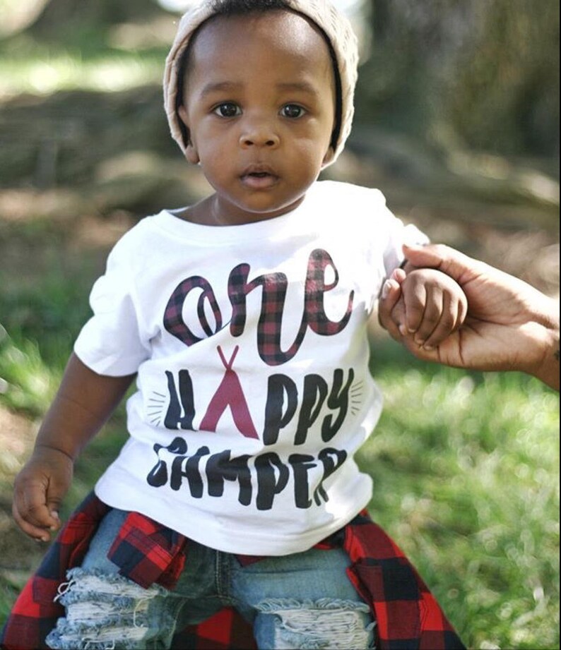 One happy camper kids birthday shirt birthday gift baby boy Etsy