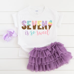 Seven is so sweet ice cream girls 7th seventh birthday shirt, 7th birthday party, ice cream shirt, ice cream birthday, ice cream theme