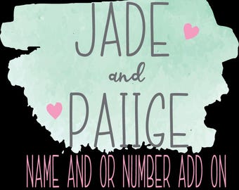 Add on to add name and or number to the back