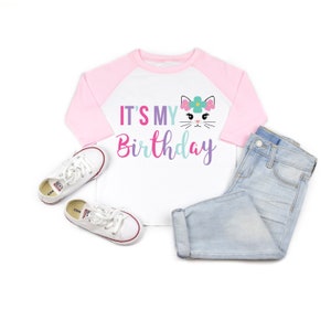 Cat Birthday shirt, Cat birthday party, Cat birthday, Kitty birthday shirt, Birthday shirt girl,  IT&#39;S MY BIRTHDAY, kitty cat birthday shirt