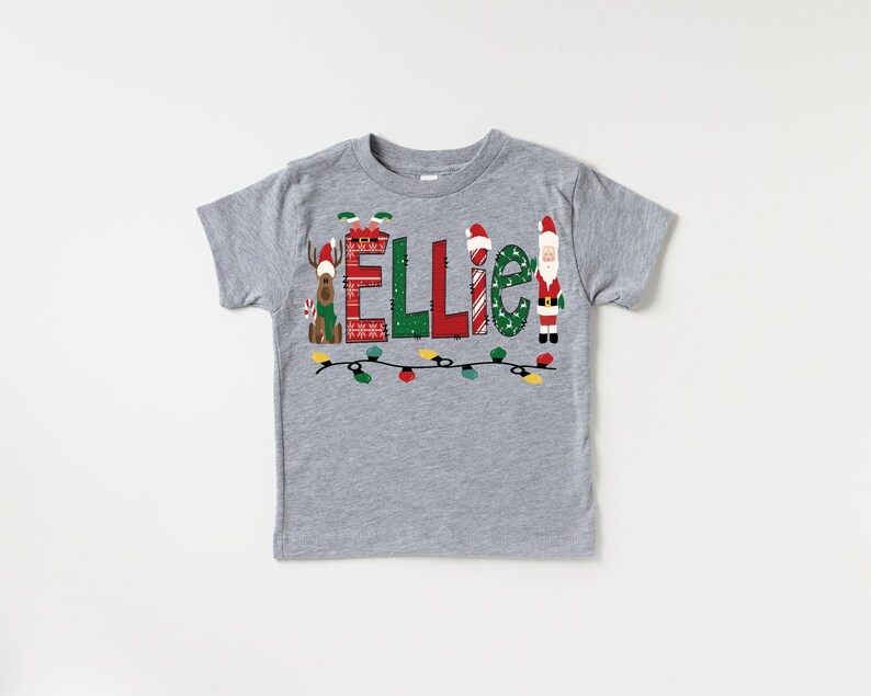 Christmas Kid Toddler Personalized Name Boy Girl Custom Reindeer Santa
