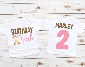 Giraffe birthday shirt, girl birthday shirt, animal party shirt, zoo shirt, 1st birthday shirt, safari birthday shirt, safari theme party