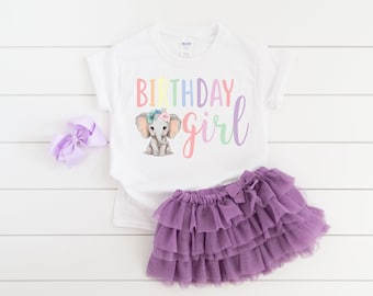 Elephant birthday shirt, girl birthday shirt, girl birthday party, elephant party, elephant birthday, elephant theme, girl birthday