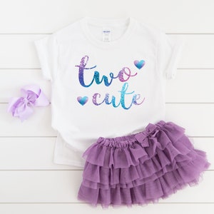 Two cute shirt, 2nd second girl birthday shirt, birthday girl shirt, 2nd birthday outfit, toddler shirt, cute birthday shirt, birthday girl