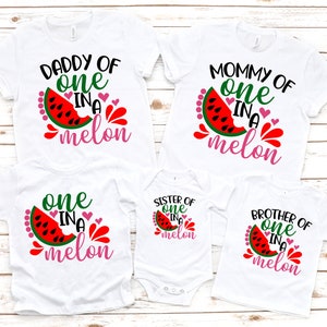 One in a melon shirt, girls first birthday shirt, 1st birthday girl outfit, watermelon birthday , watermelon party,  first birthday outfit