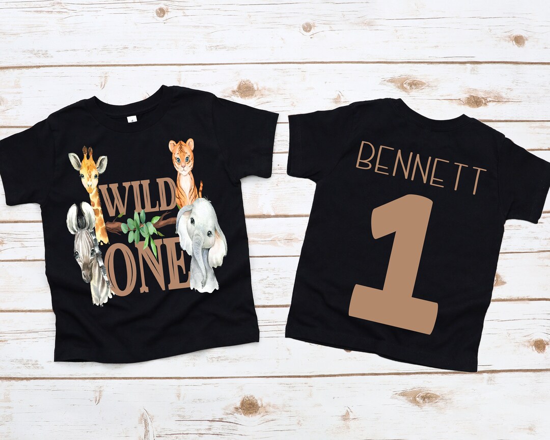Wild One Safari Animals Zoo 1st First Birthday Shirt, Wild One Shirt ...