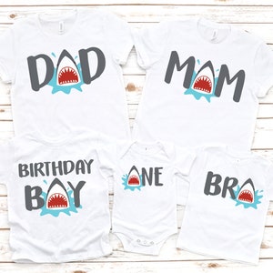 Shark birthday boy matching family shirts,  shark birthday, shark theme party, shark shirt, boy birthday shirt, birthday boy shirt, sharks