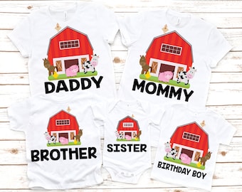 Family farm birthday shirts, farm birthday , farm theme birthday , farm birthday party, barnyard birthday, barnyard party, country party
