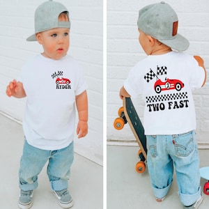 Two fast birthday boy race car shirt, racecar birthday shirt, birthday boy shirt, racecar birthday party, race car t-shirt, custom retro
