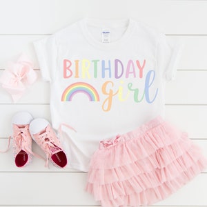 Rainbow birthday shirt, rainbow birthday party, birthday girl shirt, rainbow birthday outfit, 1st birthday shirt, 2nd birthday shirt, pastel