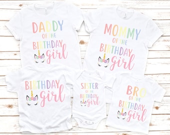 Unicorn matching family pastel rainbow birthday shirts, unicorn birthday, unicorn birthday shirt, unicorn shirt, unicorn party, CUSTOM