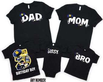 Camiseta de cumpleaños de policía, camiseta de cumpleaños de niño, camiseta de policía, camiseta de fiesta de cumpleaños con temática de policía, cumpleaños de oficial de policía, coche patrulla, camiseta de policía