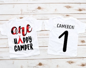 One happy camper 1st first birthday shirt, camping first birthday, camping 1st birthday, camping theme, camping party, camping shirt