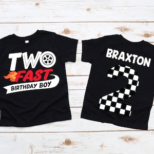 Two fast birthday boy race car shirt, racecar birthday shirt, birthday boy shirt, racecar birthday party, race car t-shirt, custom race car
