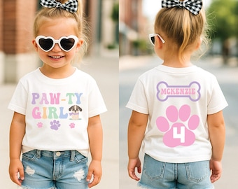 Paw-ty Girl Birthday Shirt, Puppy Dog Party Outfit
