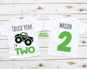 Monster truck boys truck yeah I'm two 2nd birthday shirt, monster truck birthday, truck shirt, truck birthday , birthday boy, truck party