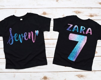 Seventh birthday shirt girl , 7th birthday, 7th birthday shirt, 7th birthday girl, 7 year old girl gift, 7 year old birthday shirt, girl 7th