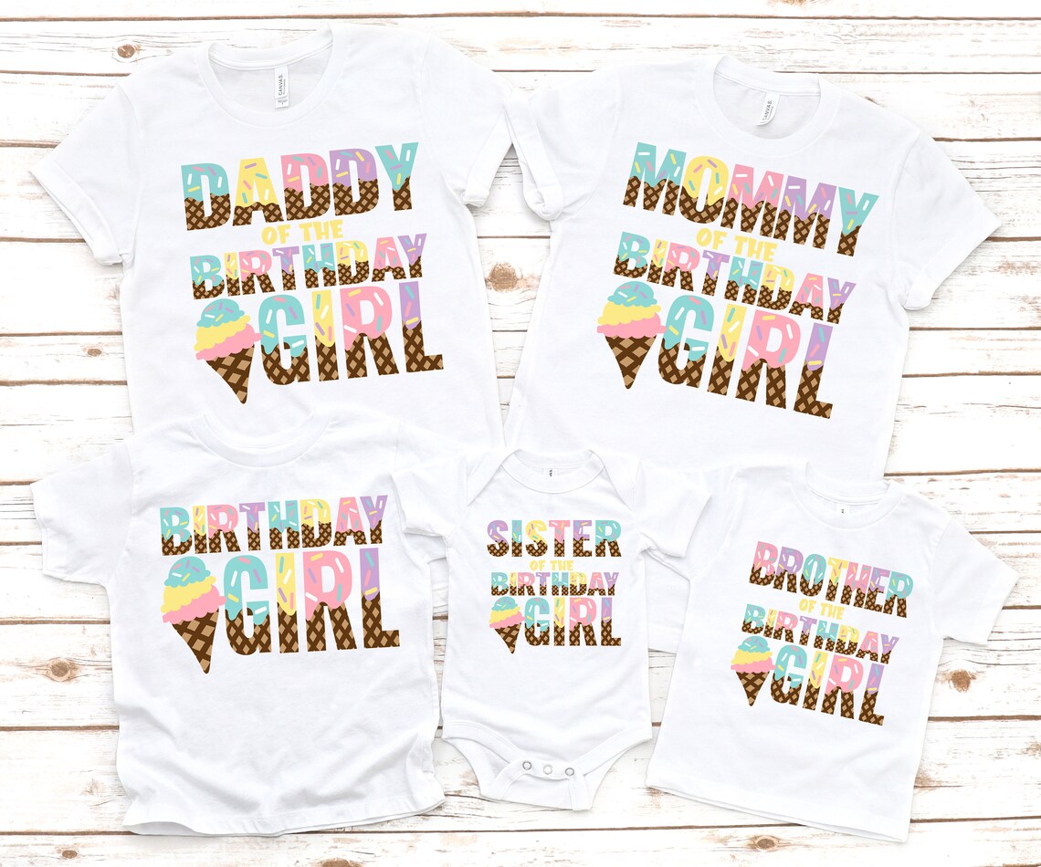 Ice Cream Birthday Shirts Ice Cream Theme Party Sweet One Etsy