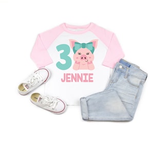 Pig birthday shirt, girl birthday shirt, girl birthday party, pig party, pig birthday, pig theme, girl birthday, pig shirt, piggy shirt