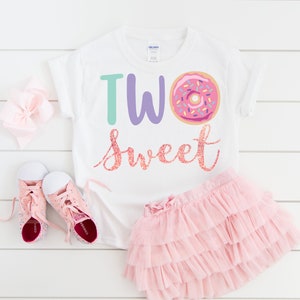 Two sweet girl 2nd birthday donut shirt, donut shirt, donut birthday, donut party, birthday girl shirt, second birthday shirt, donut theme