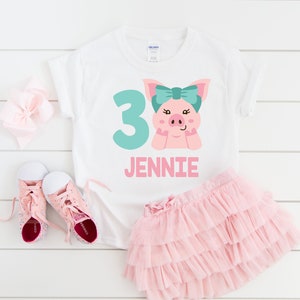 Pig birthday shirt, girl birthday shirt, girl birthday party, pig party, pig birthday, pig theme, girl birthday, pig shirt, piggy shirt