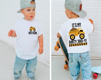 Dirty 3RD-Y birthday shirt, dump truck birthday, construction birthday , construction party , boys 3rd birthday shirt, 3rd birthday party