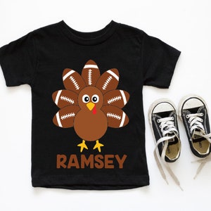 Kids toddler football turkey boy personalized custom fall thanksgiving shirt, boy thanksgiving shirt, kids thanksgiving tee, football shirt