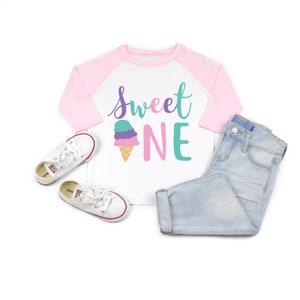 Sweet one ice cream girls 1st birthday shirt, first birthday shirt, ice cream birthday, ice cream party, birthday girl shirt, first birthday