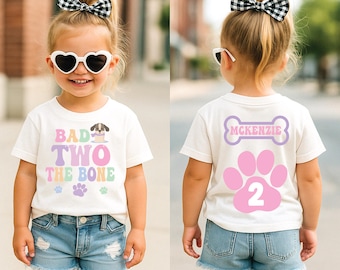 Bad two the bone, Let's pawty puppy birthday shirt, let's paw-ty, puppy birthday, dog birthday, puppy party, dog birthday party, pawty shirt