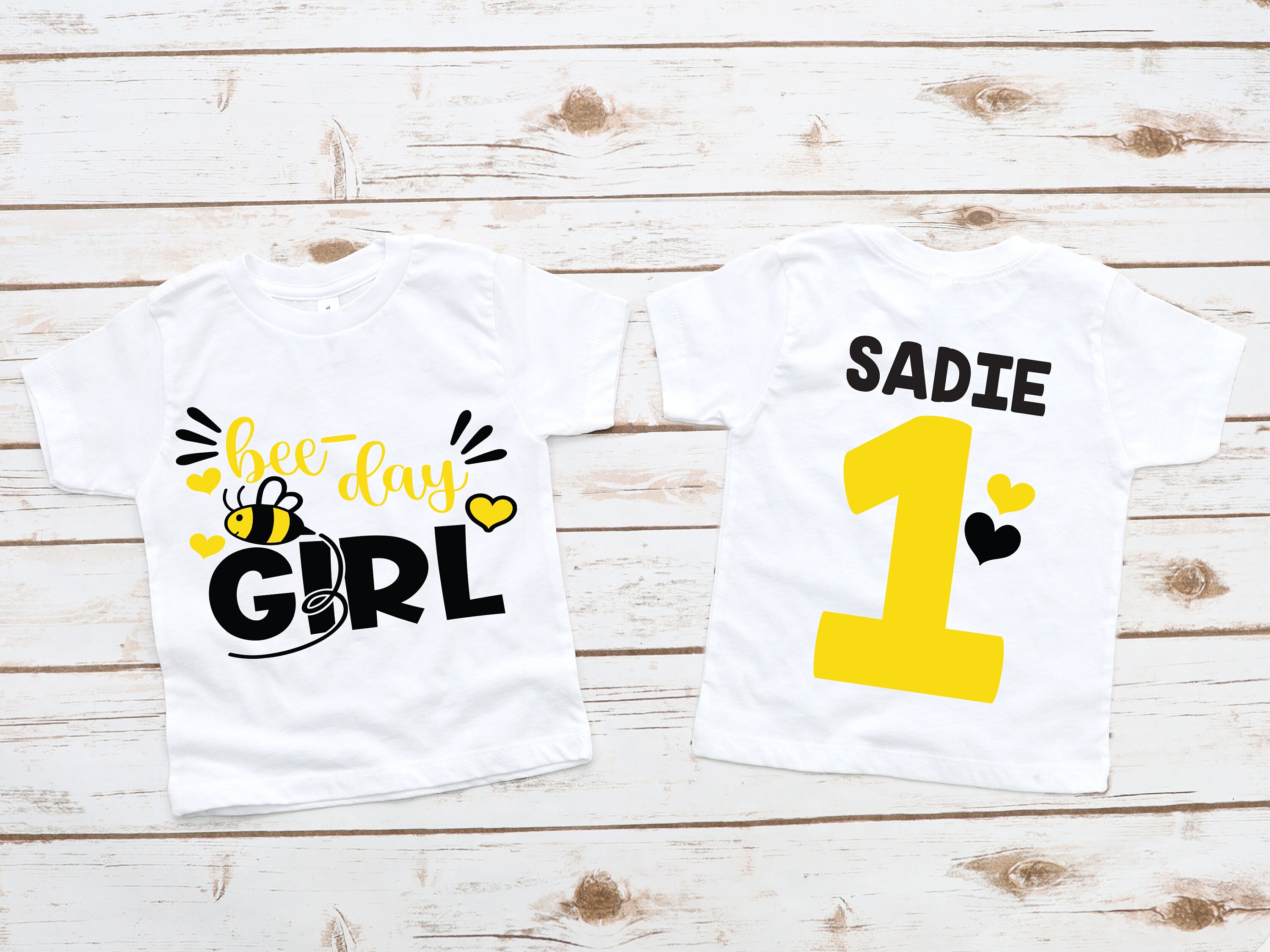 Bee-day Birthday Girl Heart Shirt, Girl Birthday Shirt, Bee Party
