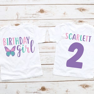 Butterfly girl birthday shirt, girl birthday shirt, girl birthday party, butterfly party, butterfly birthday, butterfly theme, girl birthday