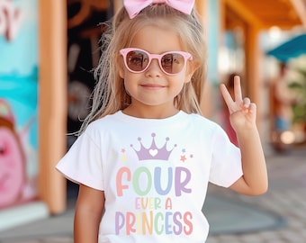4th birthday shirt girl, princess birthday shirt, four year old birthday shirt, princess birthday , girl birthday shirt, princess shirt